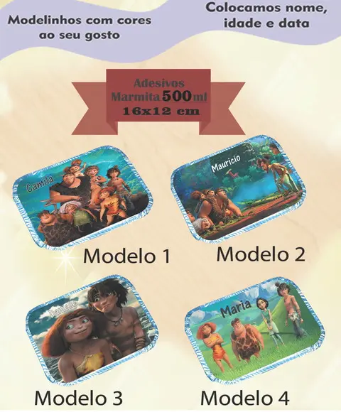 Adesivo Marmitinha 500 Ml-os Croods
