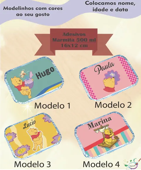 Adesivo Marmitinha 500 Ml-pooh