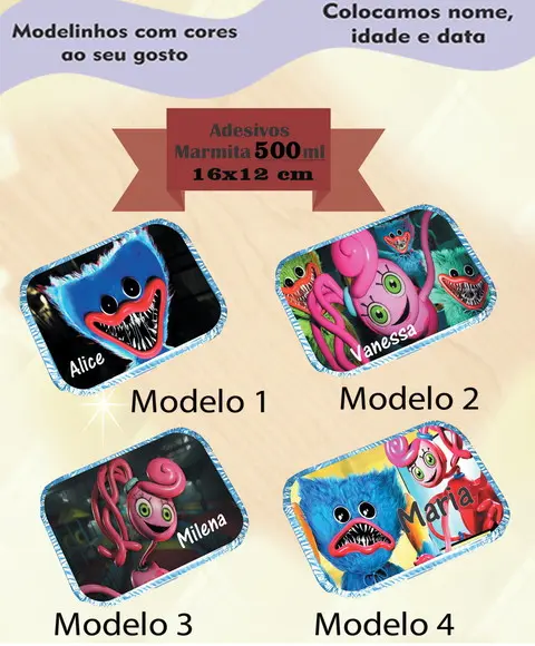 Adesivo Marmitinha 500 Ml-poppy Play Time