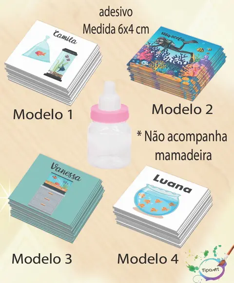 Adesivo Mini Mamadeira-aquário