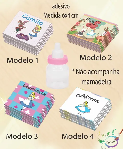 Adesivo Mini Mamadeira-alice
