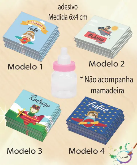 Adesivo Mini Mamadeira-aviador