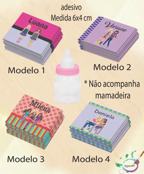 Adesivo Mini Mamadeira-barbie
