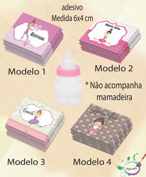 Adesivo Mini Mamadeira-bailarina