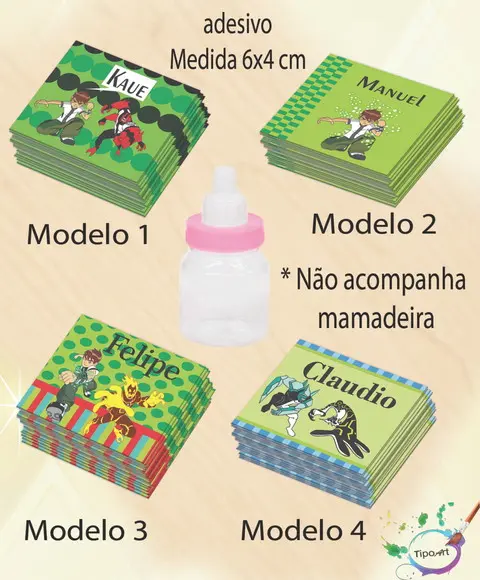 Adesivo Mini Mamadeira-ben 10