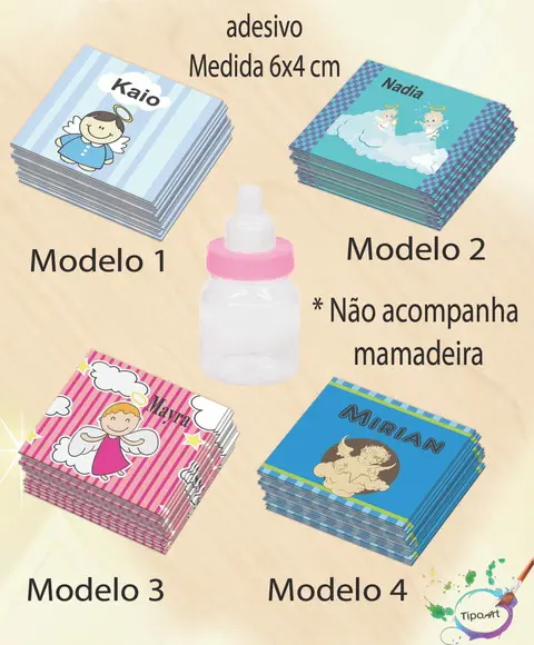 Adesivo Mini Mamadeira-batizado