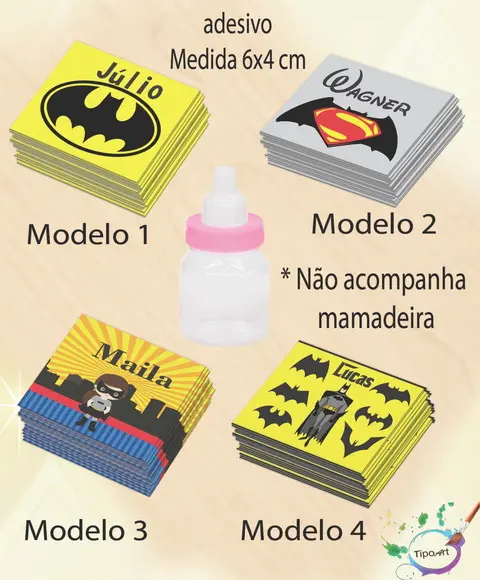Adesivo Mini Mamadeira-batman