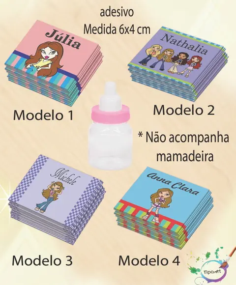 Adesivo Mini Mamadeira-bratz
