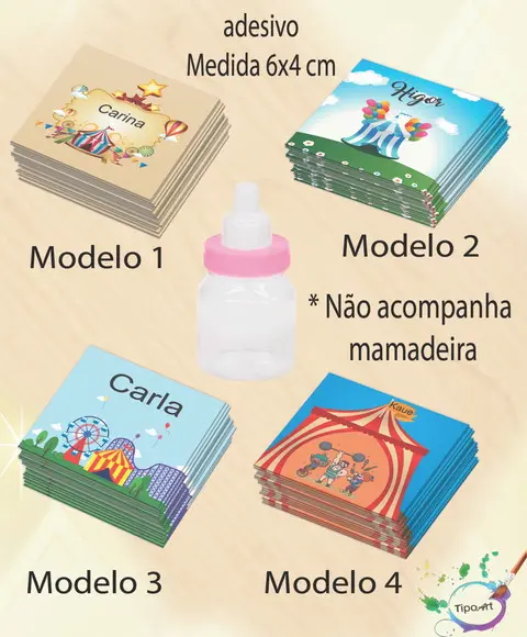 Adesivo Mini Mamadeira-circo