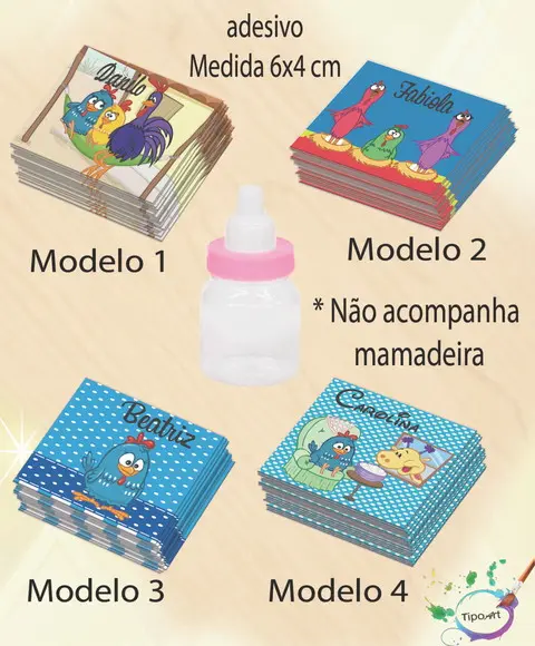 Adesivo Mini Mamadeira-galinha Pintadinha