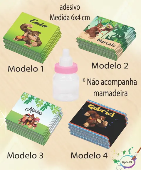 Adesivo Mini Mamadeira-donkey Kong