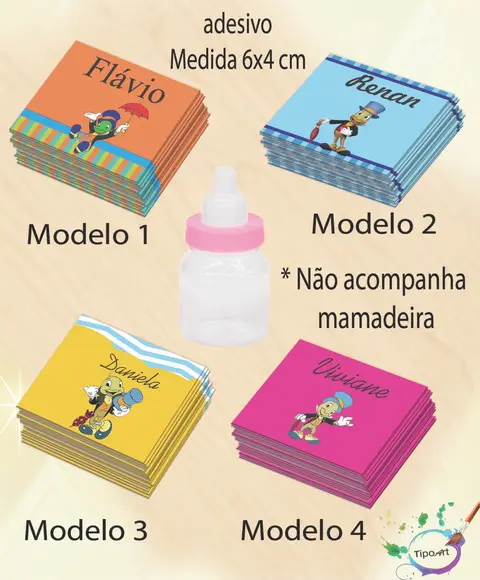 Adesivo Mini Mamadeira-grilo Falante