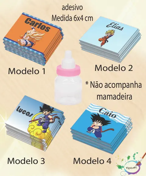 Adesivo Mini Mamadeira-goku