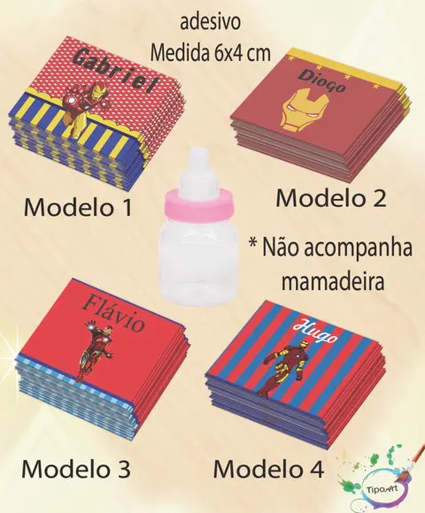 Adesivo Mini Mamadeira-homem de Ferro
