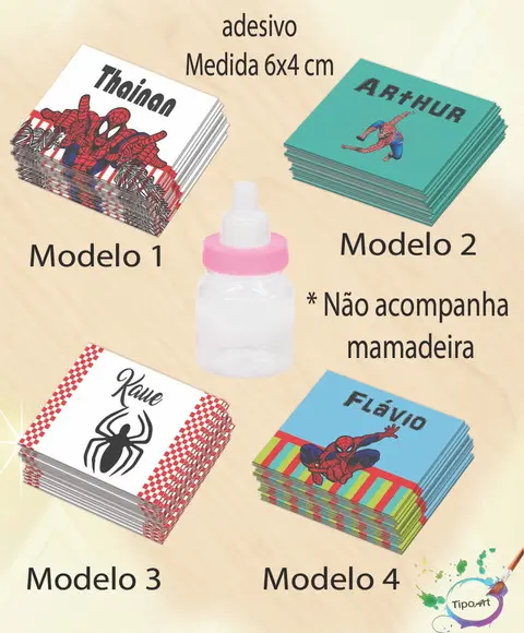 Adesivo Mini Mamadeira-homem Aranha