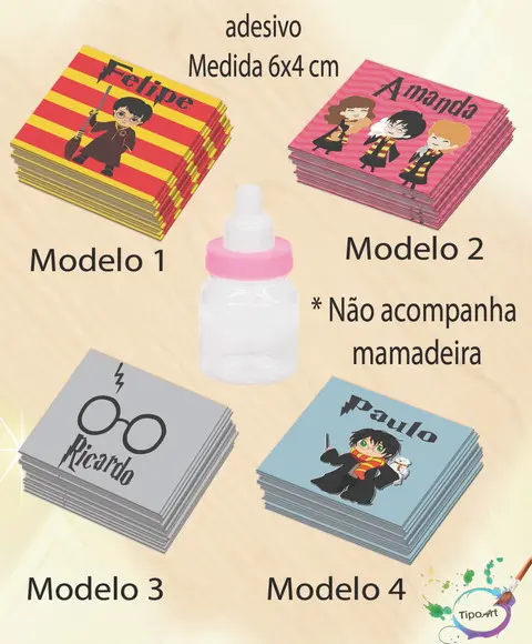 Adesivo Mini Mamadeira-harry Potter-modelo 1