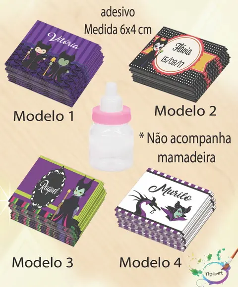 Adesivo Mini Mamadeira-malévola