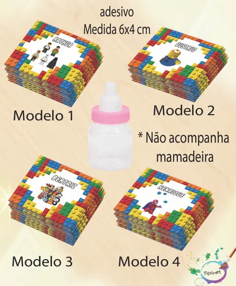 Adesivo Mini Mamadeira-lego