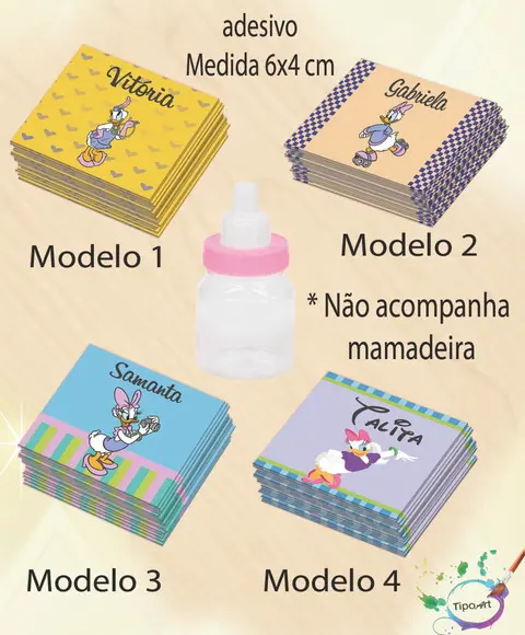 Adesivo Mini Mamadeira-margarida