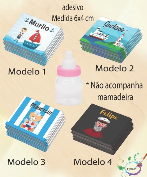 Adesivo Mini Mamadeira-marinheiro