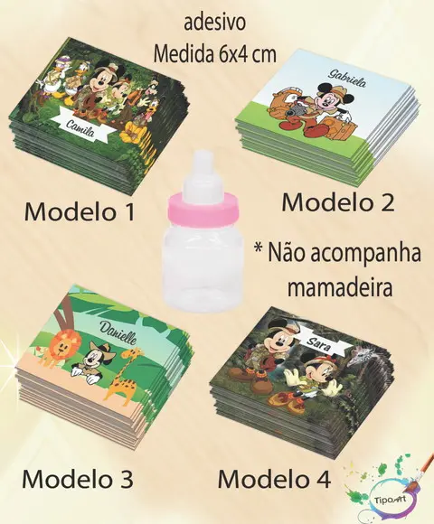 Adesivo Mini Mamadeira-mickey Safari
