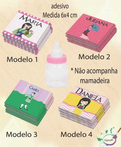 Adesivo Mini Mamadeira-mulan