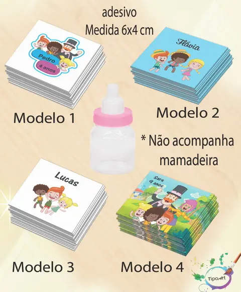 Adesivo Mini Mamadeira-mundo Bita