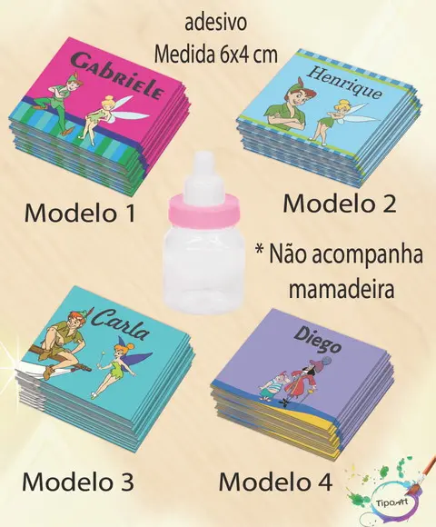 Adesivo Mini Mamadeira-peter Pan