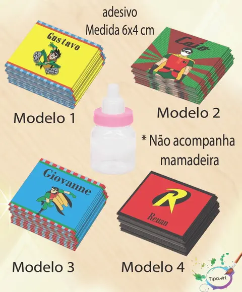 Adesivo Mini Mamadeira-robin