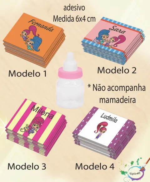 Adesivo Mini Mamadeira-shimmer Shine