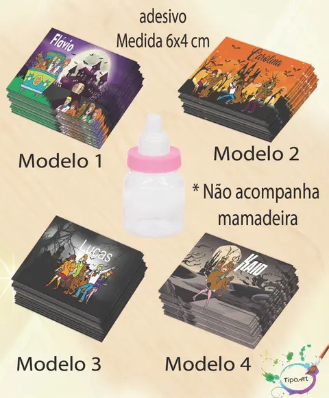 Adesivo Mini Mamadeira-scooby Doo