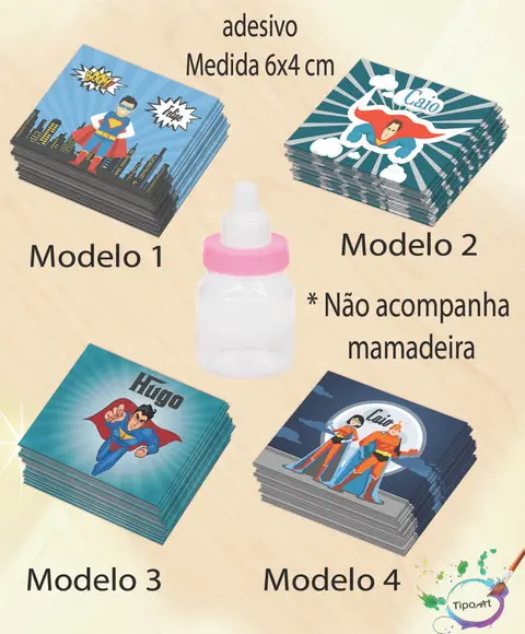 Adesivo Mini Mamadeira-super Heroi