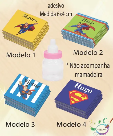 Adesivo Mini Mamadeira-super Homem