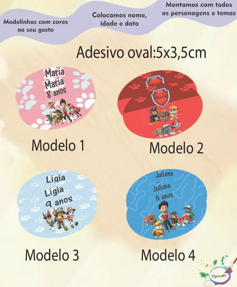 Adesivo Oval- Patrulha Canina