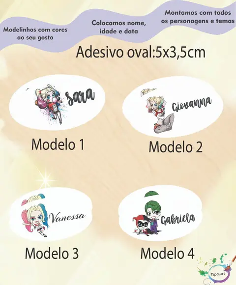 Adesivo Oval-arlequina