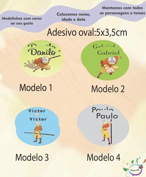 Adesivo Oval-avatar Aang
