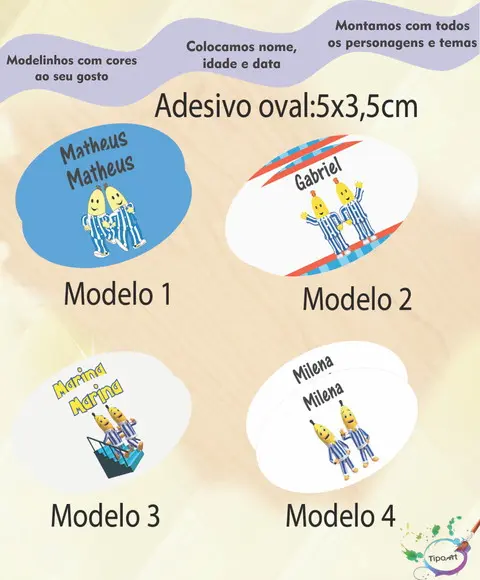 Adesivo Oval-bananas de Pijama
