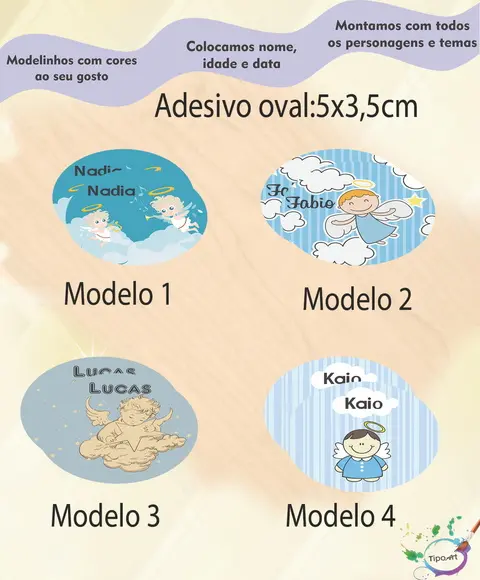 Adesivo Oval-batizado