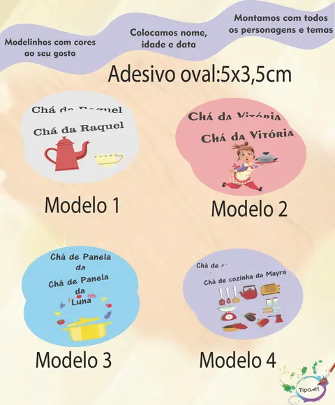 Adesivo Oval-chá de Cozinha/panela