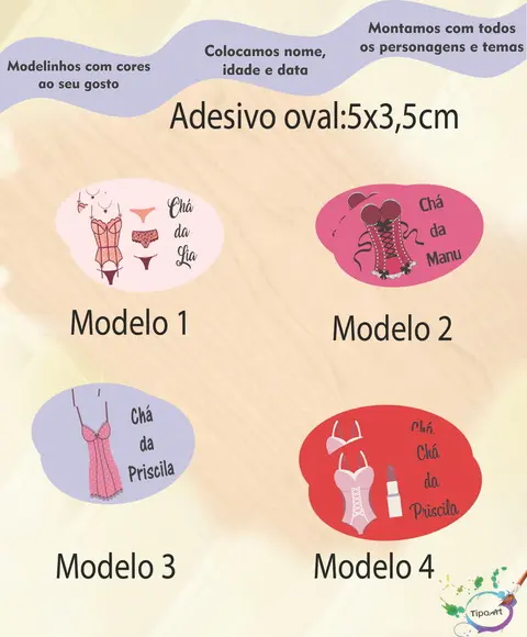 Adesivo Oval-chá de Lingerie#2