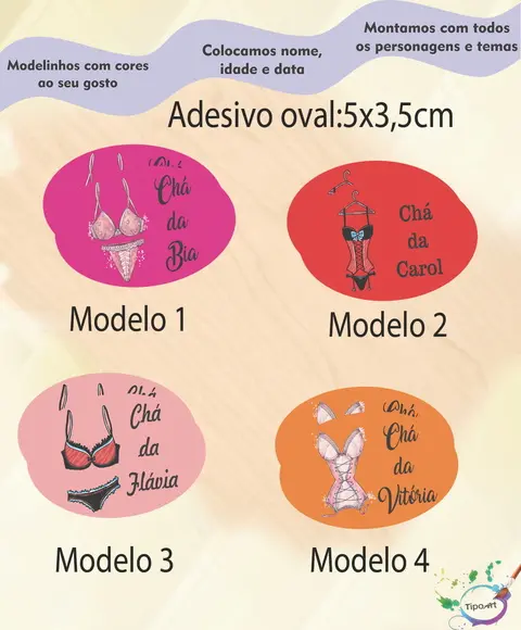 Adesivo Oval-chá de Lingerie#1