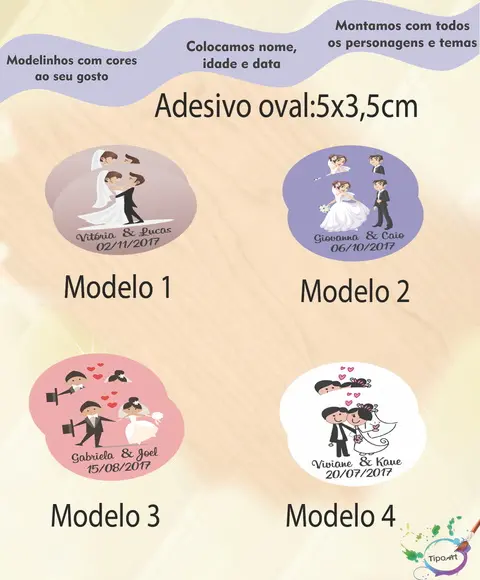 Adesivo Oval-casal