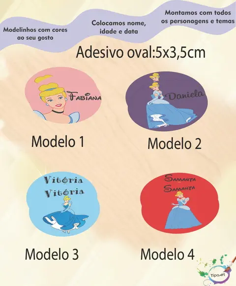 Adesivo Oval-cinderela
