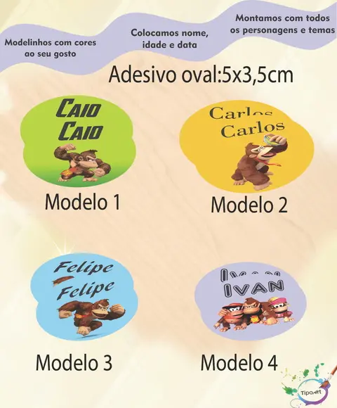 Adesivo Oval-donkey Kong