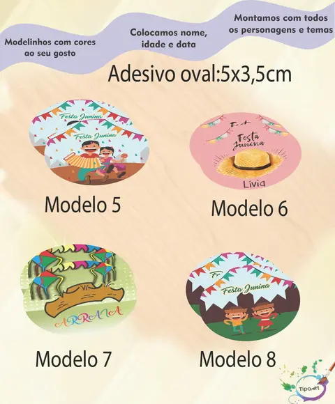 Adesivo Oval-festa Junina