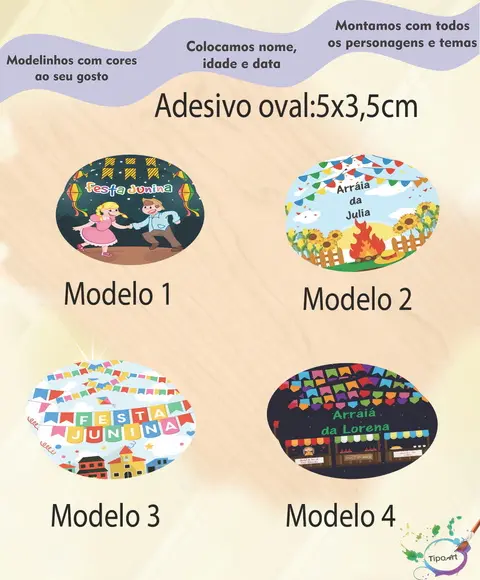 Adesivo Oval-festa Junina