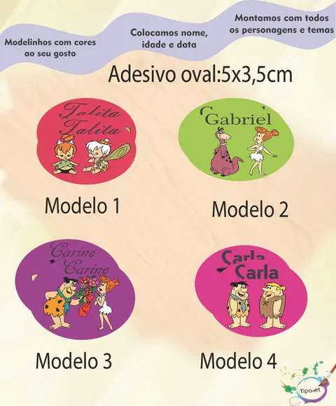 Adesivo Oval-fred Flintstone