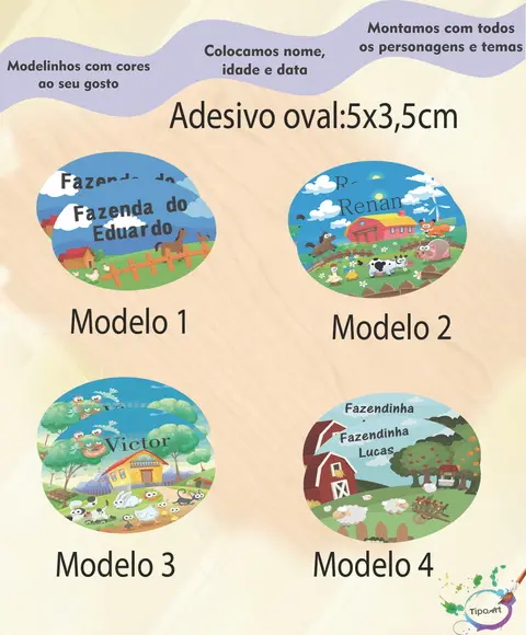 Adesivo Oval-fazendinha