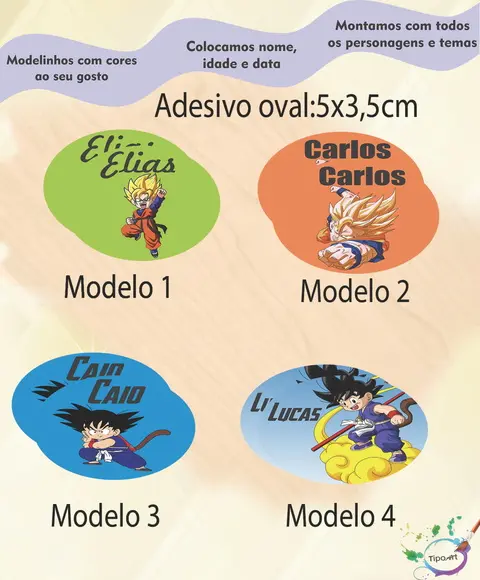Adesivo Oval-goku