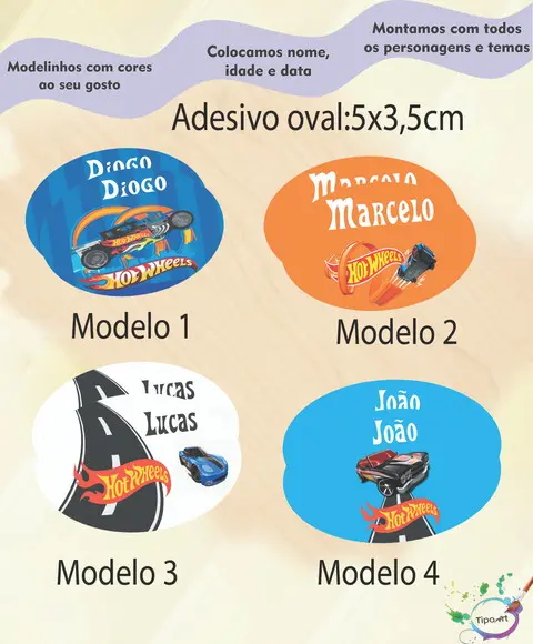 Adesivo Oval-hot Whells
